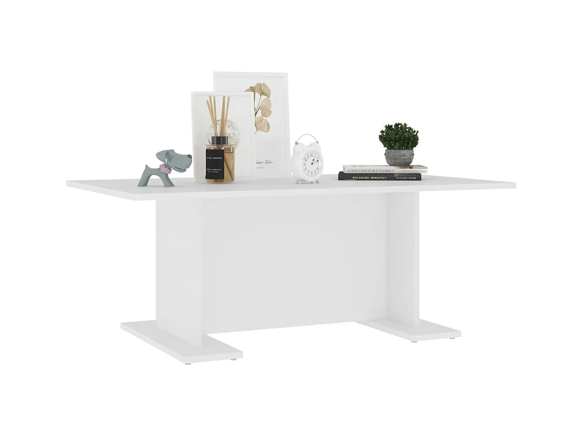 Table basse blanc 103,5x60x40 cm bois d'ingénierie