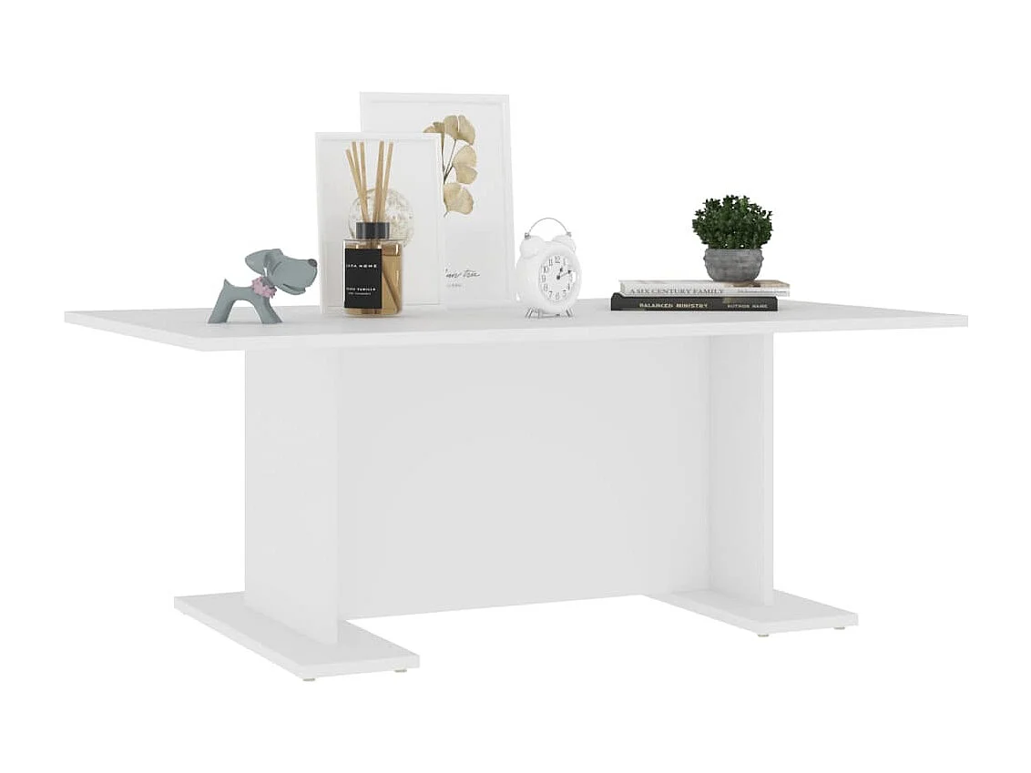 Table basse blanc 103,5x60x40 cm bois d'ingénierie