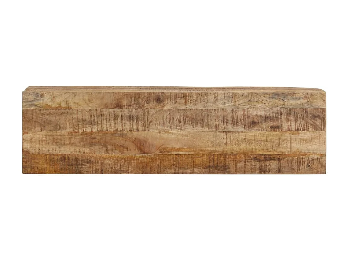 Table console 110x30x75 cm bois de manguier massif brut et fer