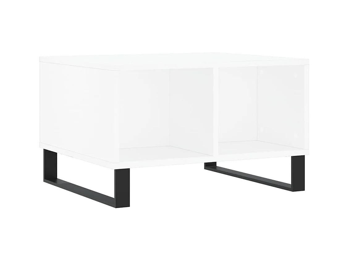 Table basse Blanc 60x50x36,5 cm Bois d'ingénierie