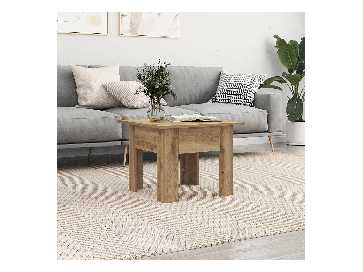 Artisan Eiken Salontafel 55 x 55 x 42 cm