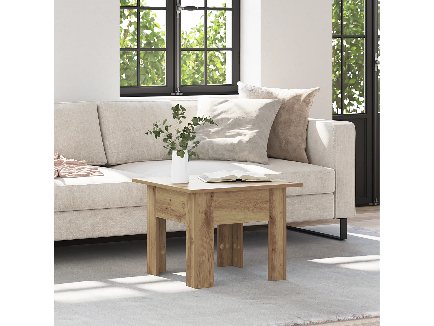 Artisan Eiken Salontafel 55 x 55 x 42 cm