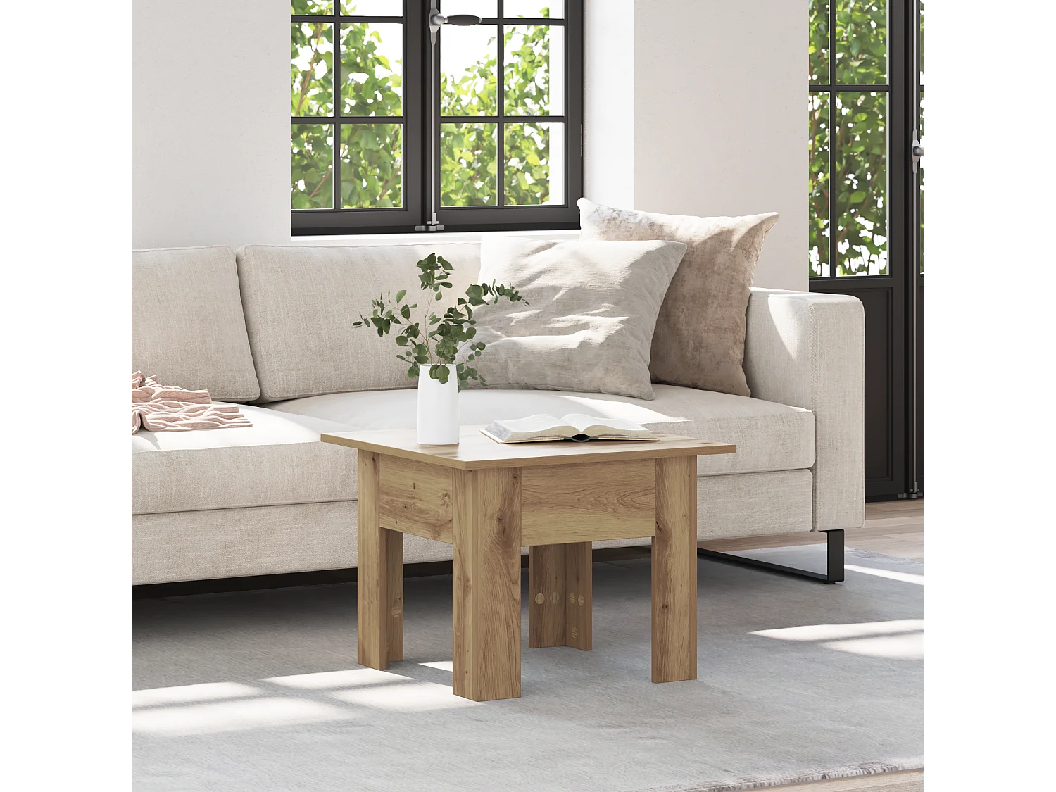 Table Basse Chêne artisan 55 x 55 x 42 cm