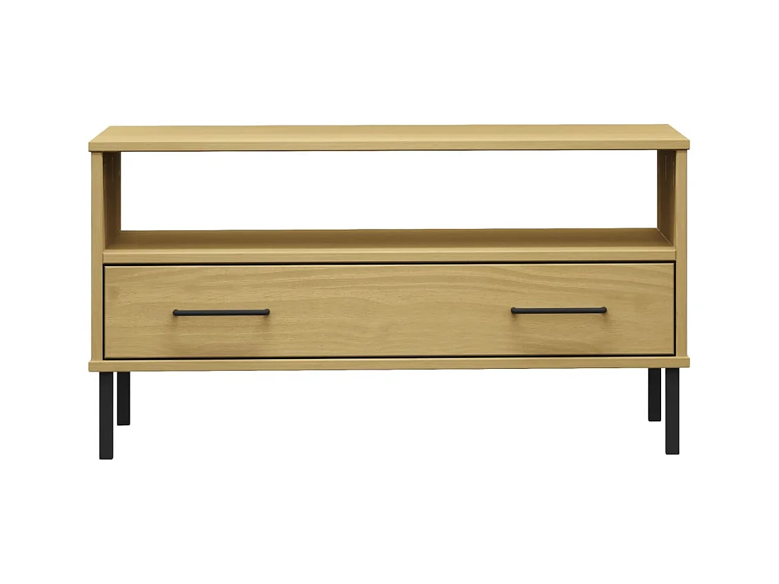 Mesa de centro con patas de metal Marrón 85x50x45 cm Madera OSLO