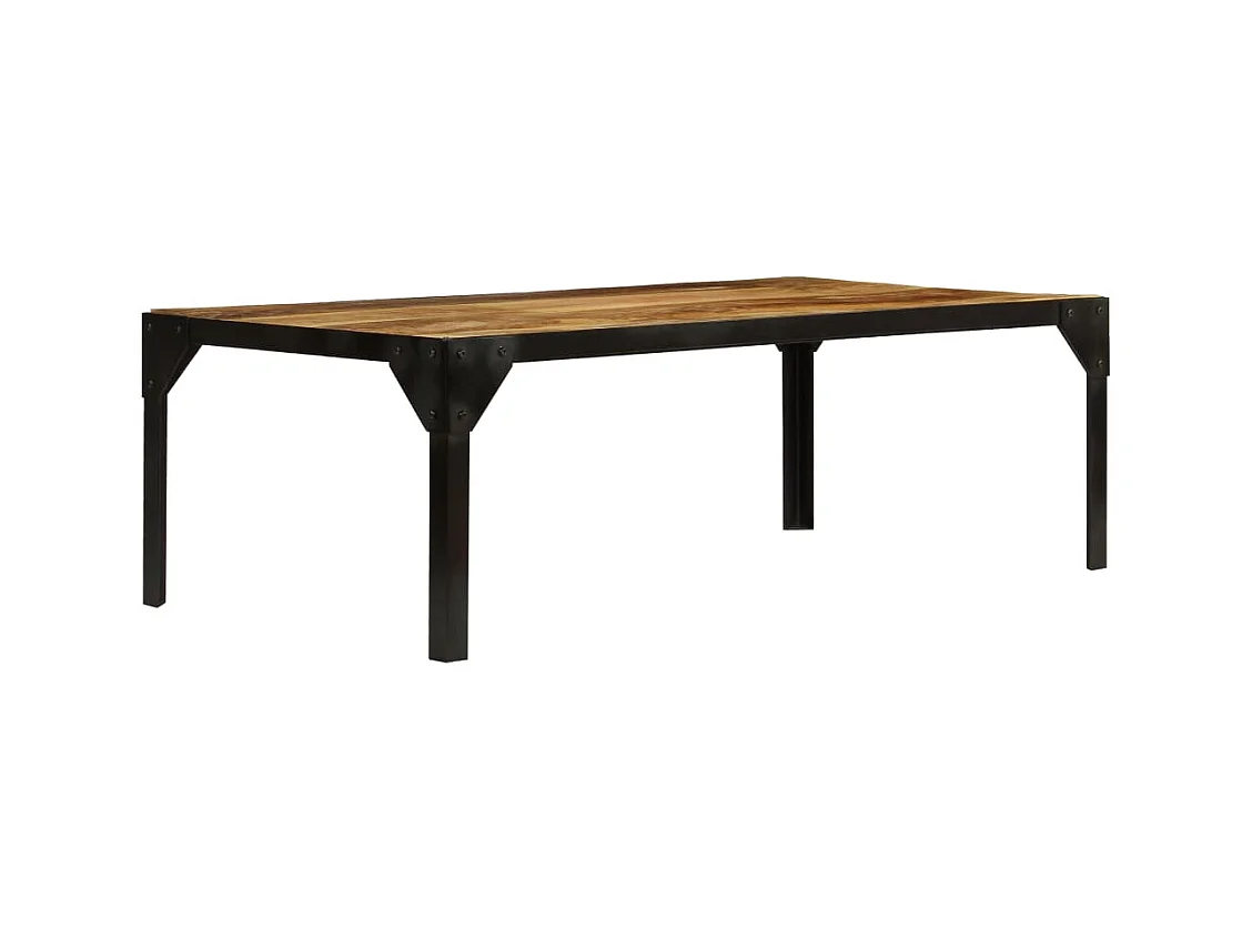 Table basse Bois massif de manguier brut et acier 110 cm