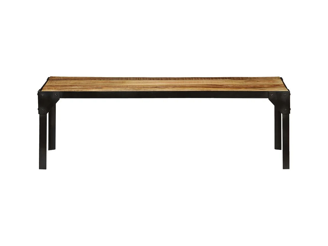Table basse Bois massif de manguier brut et acier 110 cm
