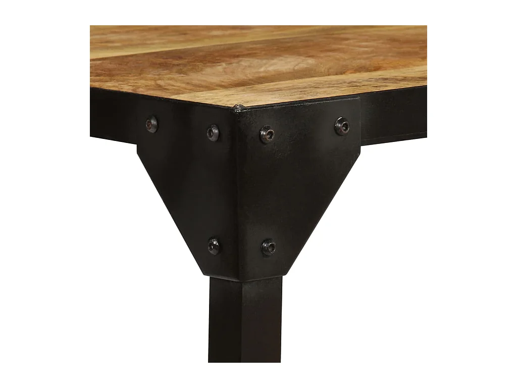 Table basse Bois massif de manguier brut et acier 110 cm