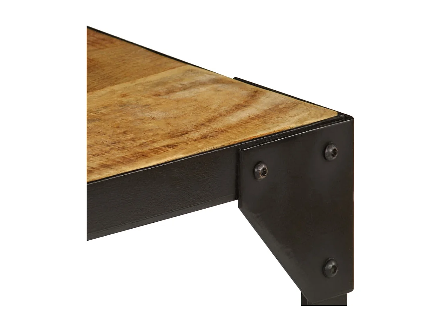 Table basse Bois massif de manguier brut et acier 110 cm