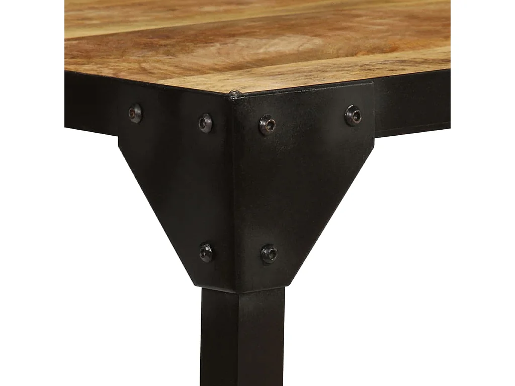 Table basse Bois massif de manguier brut et acier 110 cm