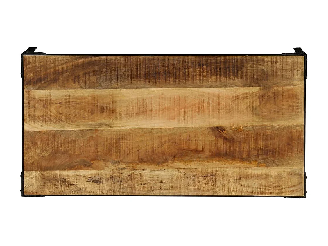 Table basse Bois massif de manguier brut et acier 110 cm