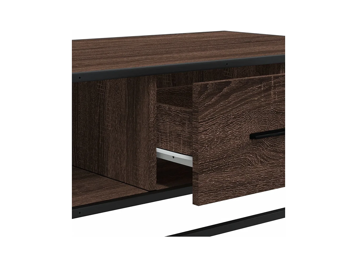 Table basse chêne marron 100x57x35cm bois d'ingénierie et métal