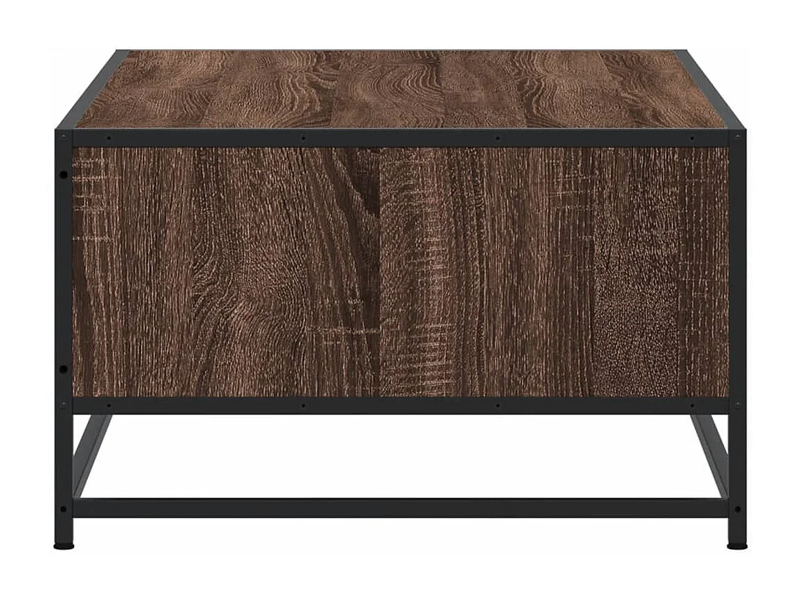 Tavolino da caffè in rovere marrone 100x57x35cm in legno ingegnerizzato e metallo