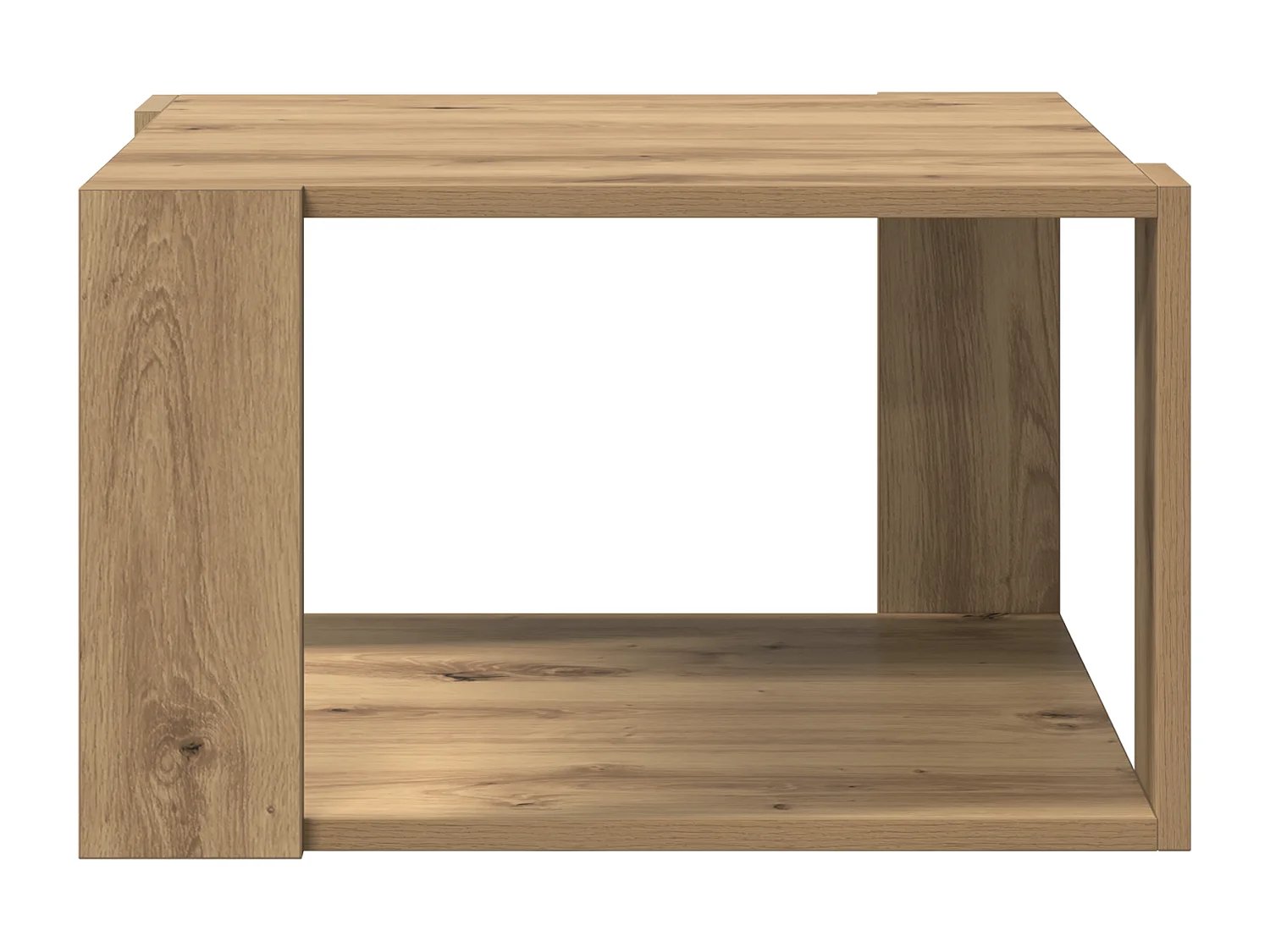 Table Basse Chêne Artisanal 51,5x51,5x30 cm Bois d'ingénierie