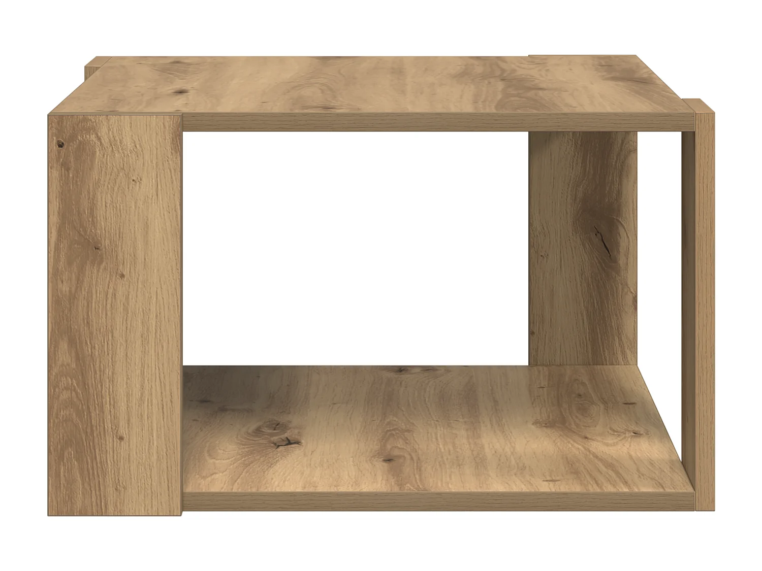 Table Basse Chêne Artisanal 51,5x51,5x30 cm Bois d'ingénierie