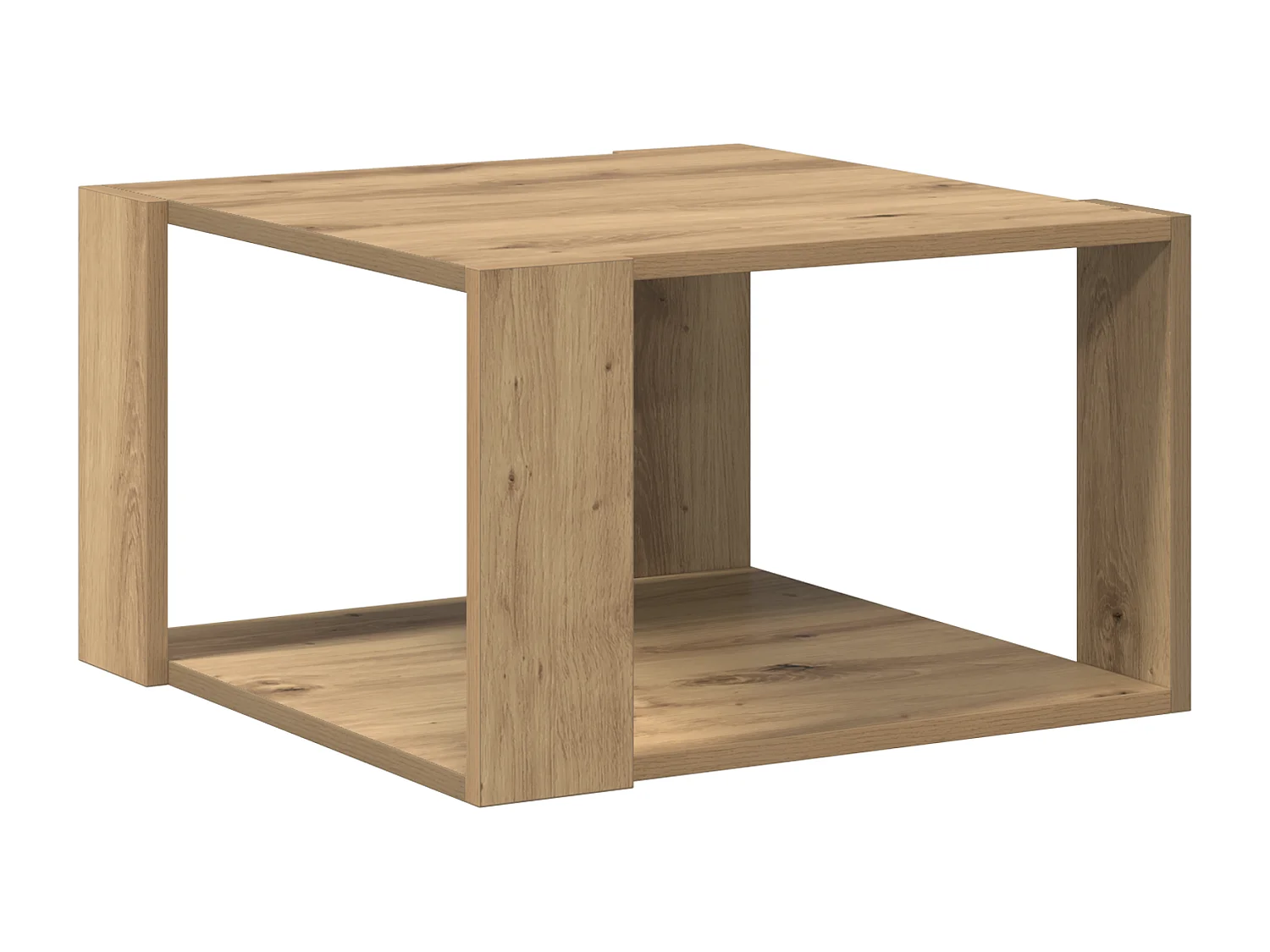 Table Basse Chêne Artisanal 51,5x51,5x30 cm Bois d'ingénierie