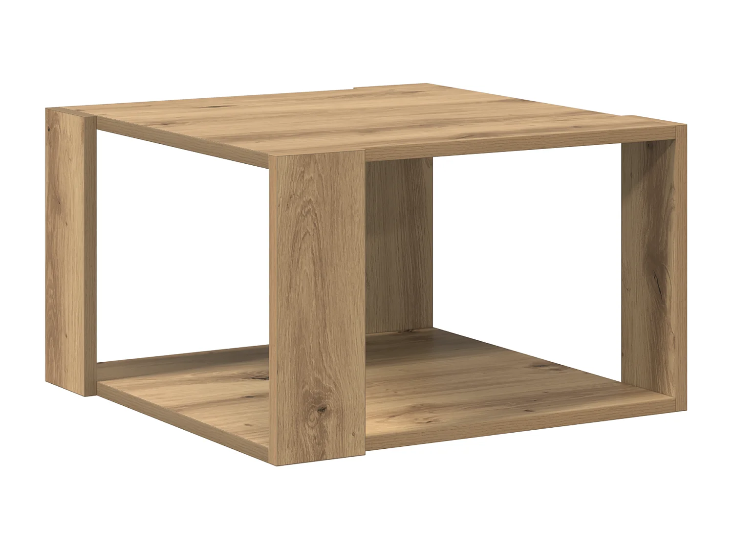 Table Basse Chêne Artisanal 51,5x51,5x30 cm Bois d'ingénierie