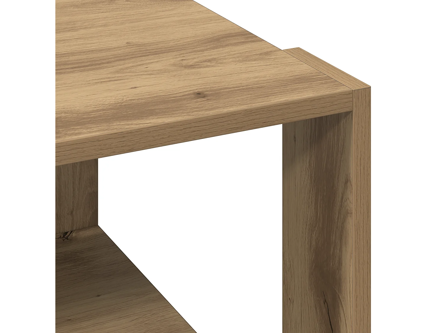 Table Basse Chêne Artisanal 51,5x51,5x30 cm Bois d'ingénierie