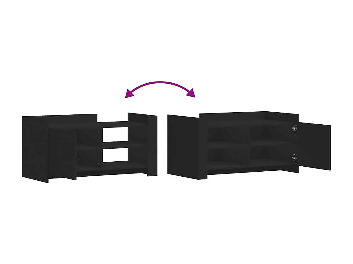 Tavolino nero 100x50x50 cm in legno ingegnerizzato