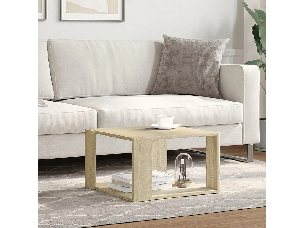 Table basse chêne sonoma 51,5x51,5x30 cm bois d'ingénierie