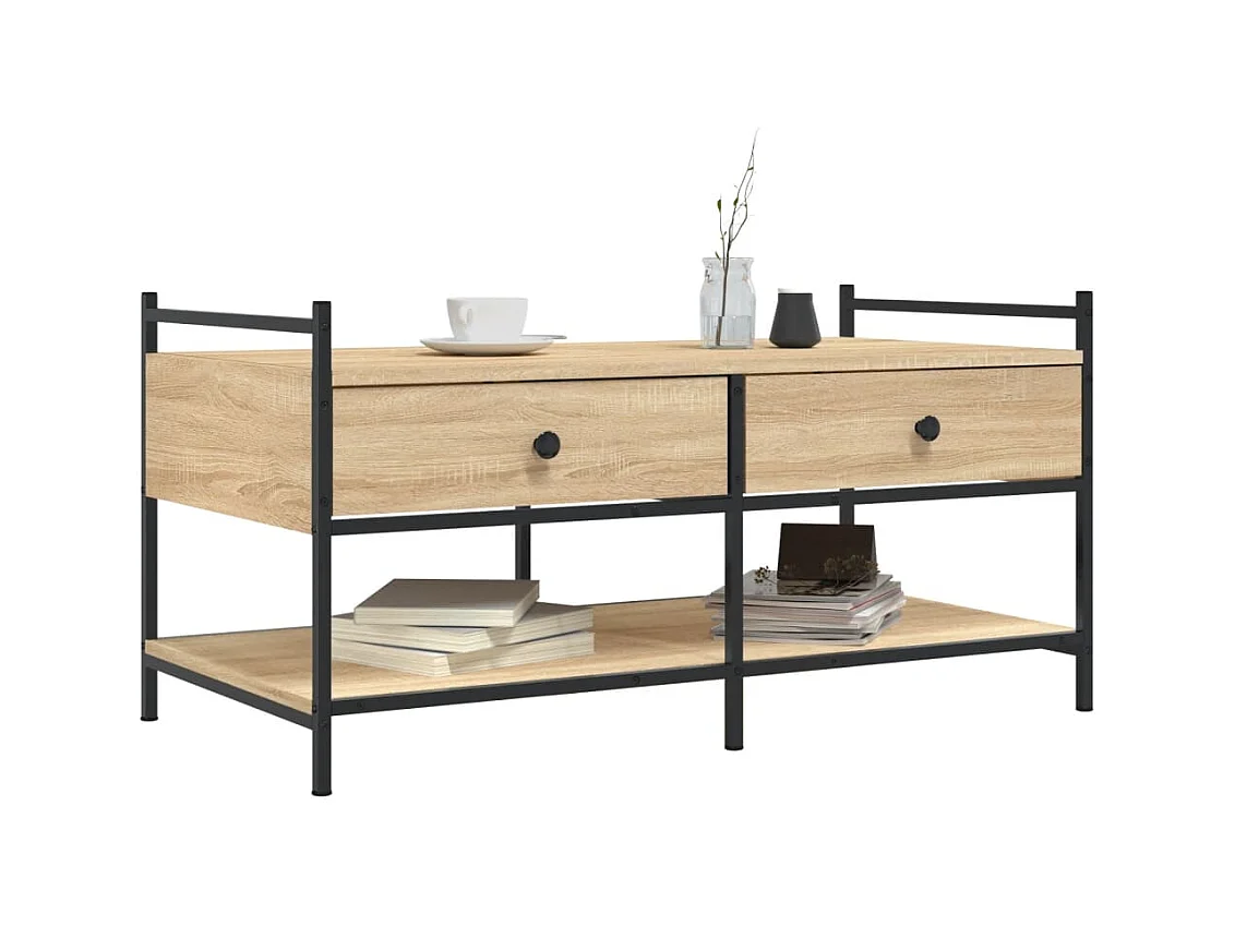 Tavolino da caffè in rovere Sonoma 99x50x50 cm in legno ingegnerizzato