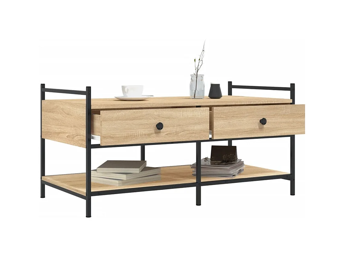 Tavolino da caffè in rovere Sonoma 99x50x50 cm in legno ingegnerizzato