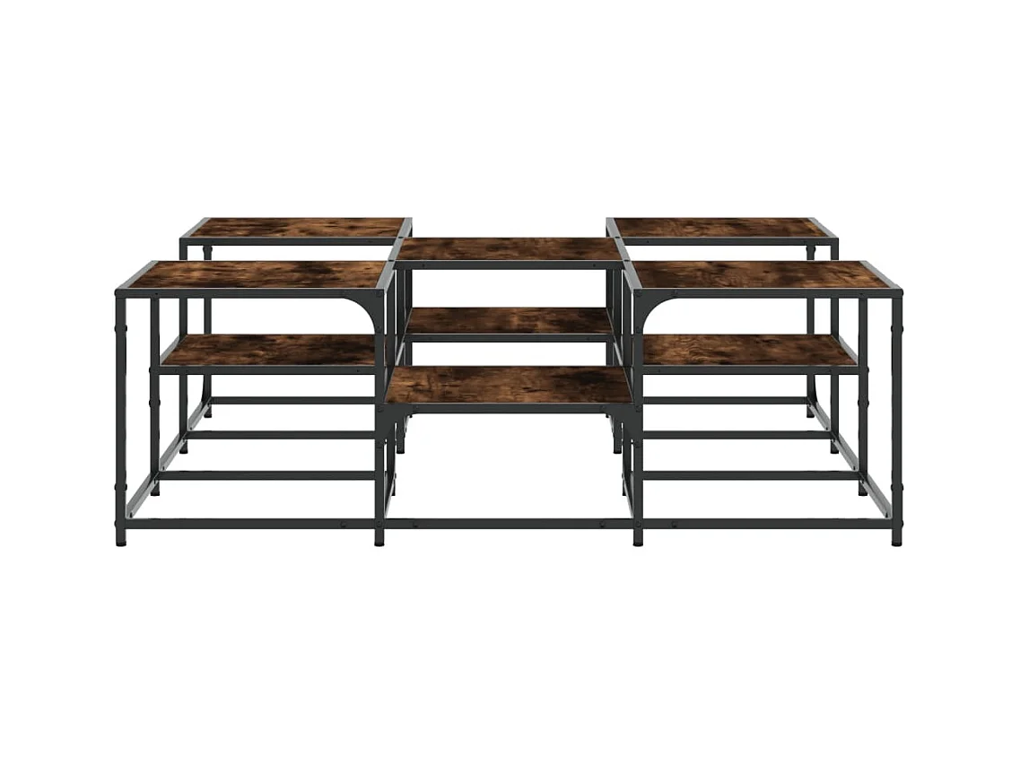 Table basse chêne fumé 121x121x40 cm bois d'ingénierie