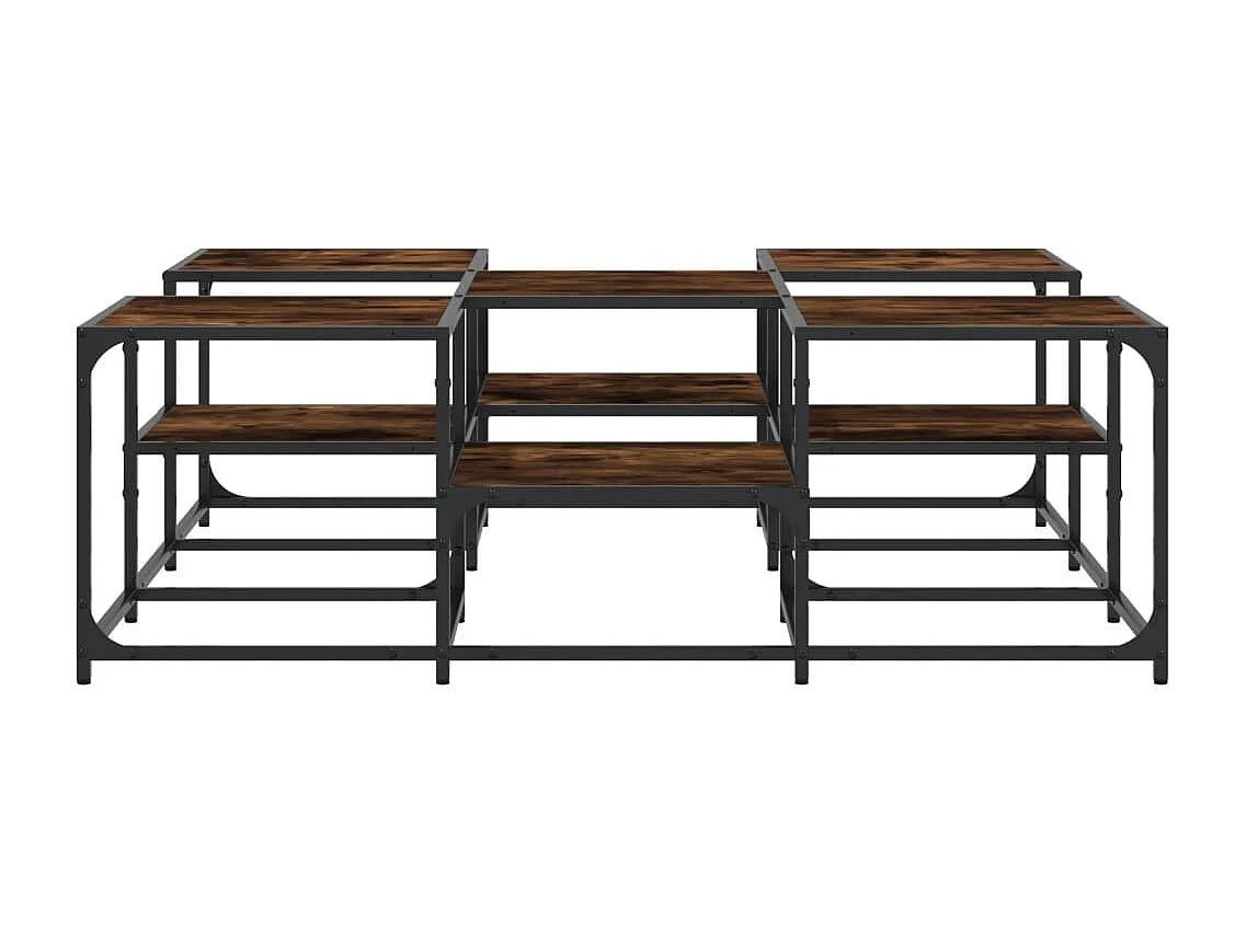 Mesa de centro de roble ahumado 121x121x40 cm madera de ingeniería