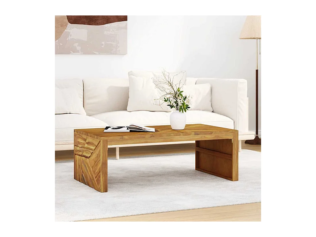 Table basse 110x60x38 cm bois de teck solide