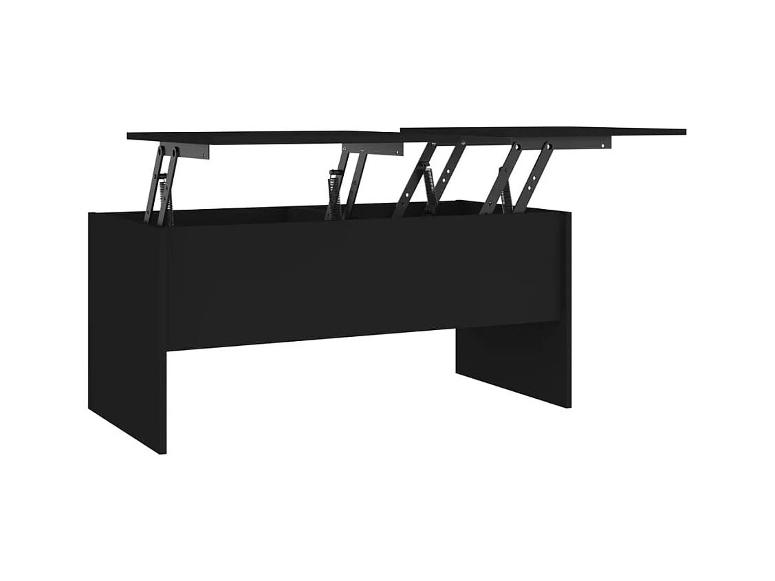 Mesa de centro negra 102x50,5x46,5 cm madera de ingeniería