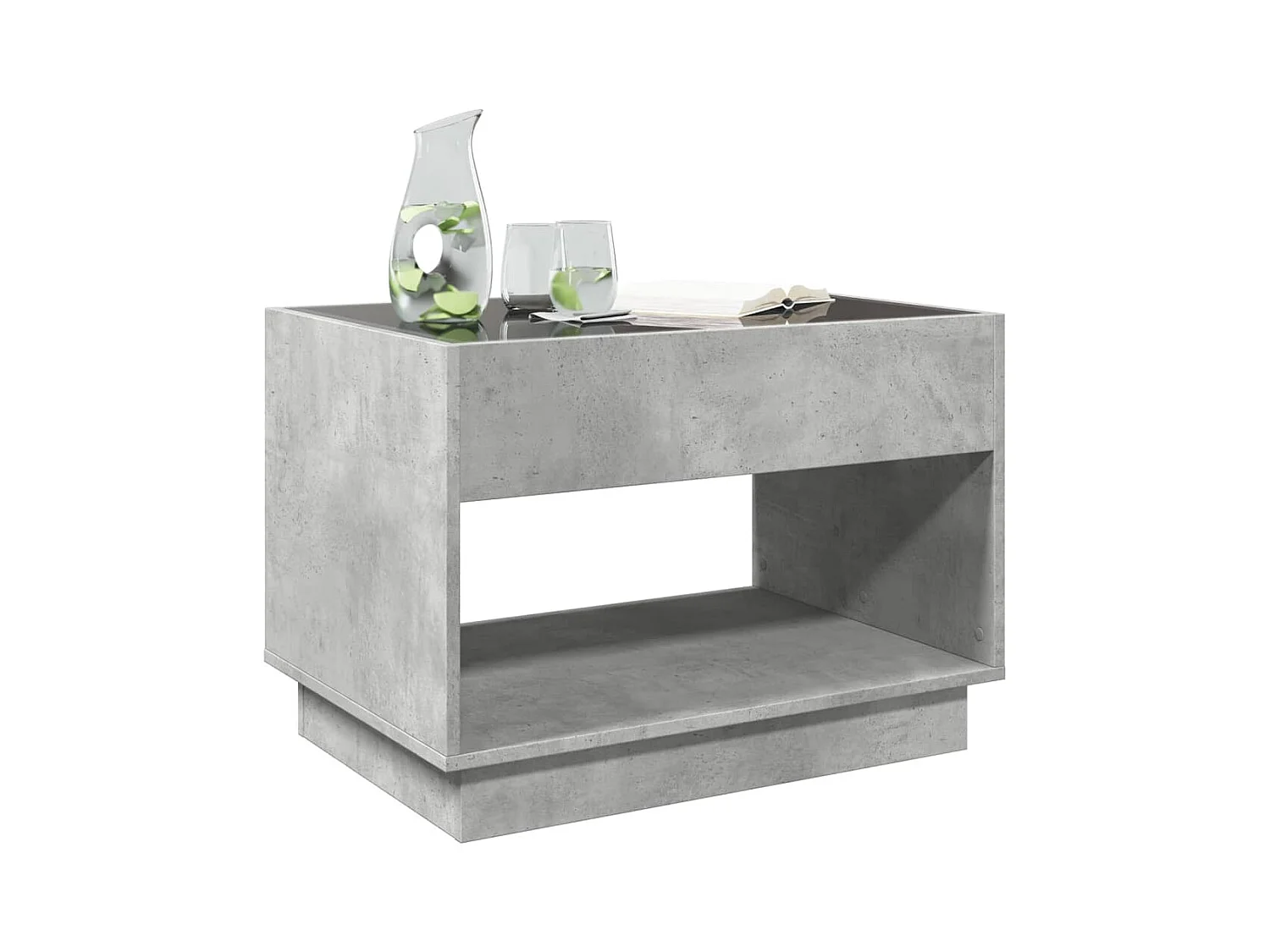 Betongrijze infinity LED salontafel 70x50x50 cm