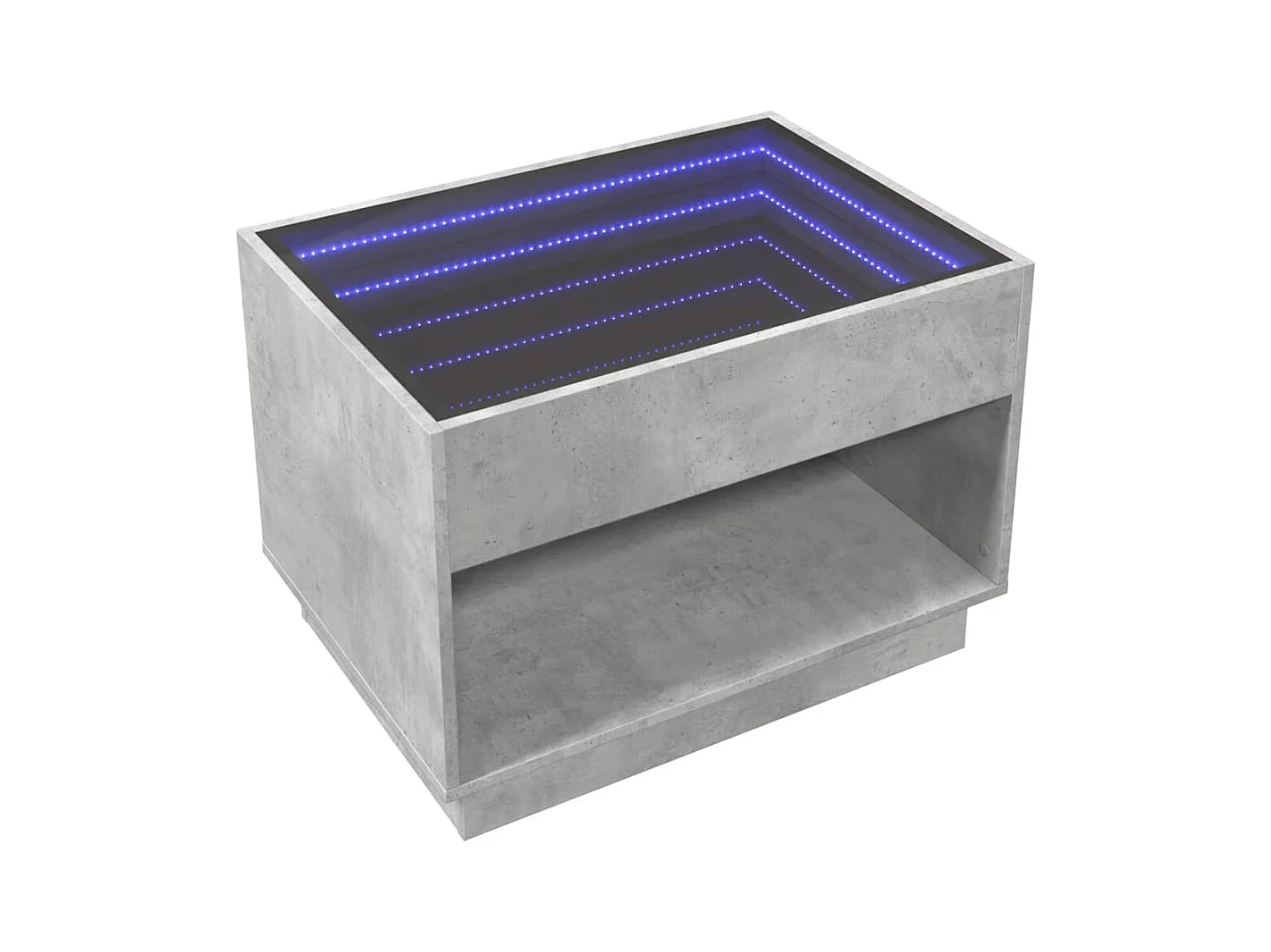 Betongrijze infinity LED salontafel 70x50x50 cm