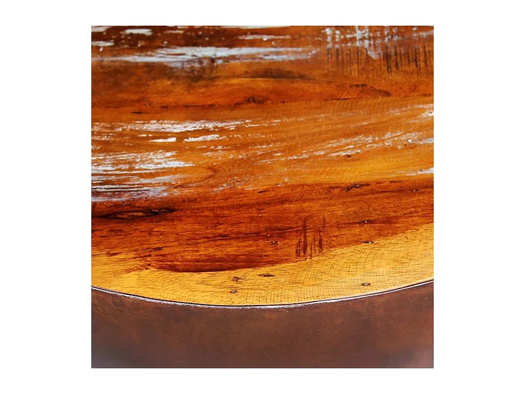 Table basse Forme de bol avec base en acier Bois recyclé