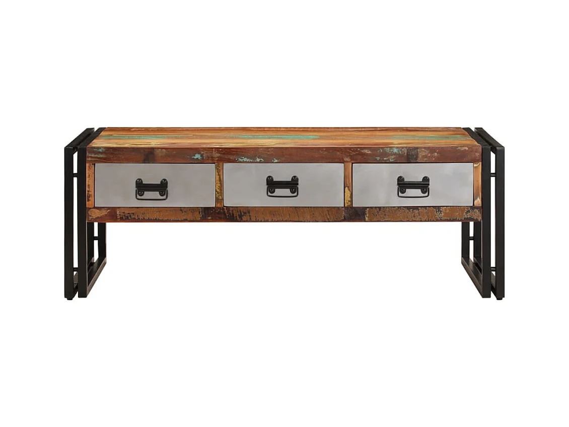 Table basse avec 3 tiroirs Bois de récupération 100x50x35 cm