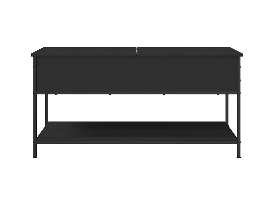 Table basse noir 100x50x50 cm bois d'ingénierie et métal