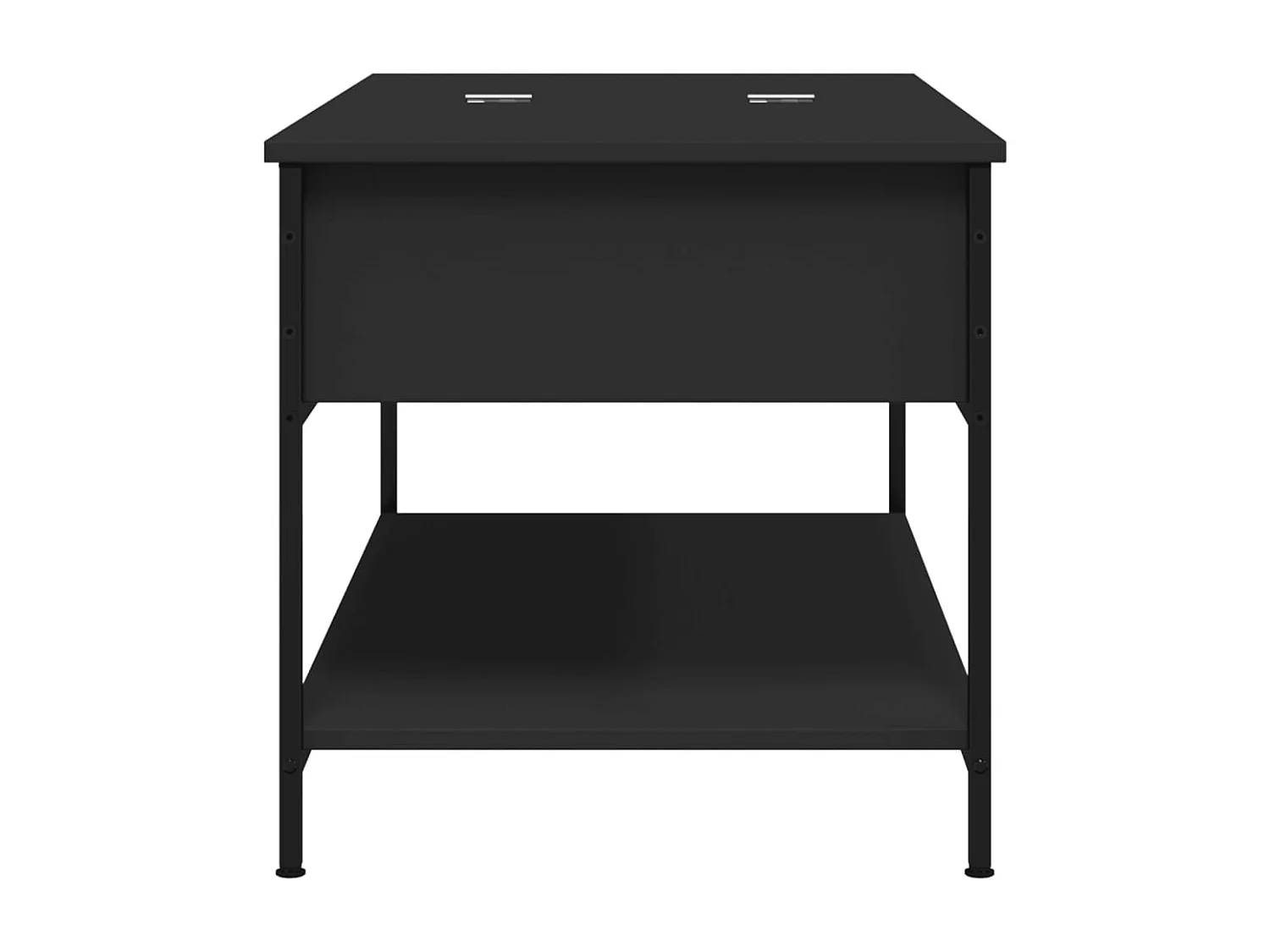 Tavolino nero 100x50x50 cm in legno ingegnerizzato e metallo