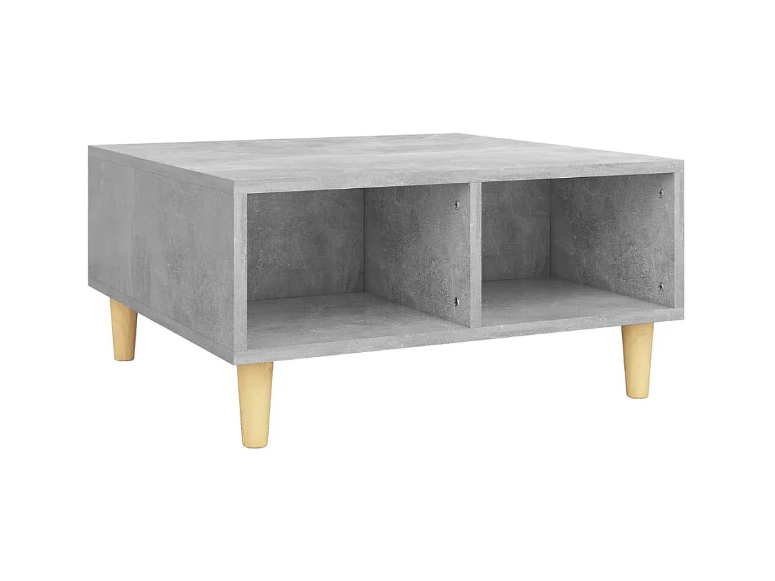 Betongrijze salontafel 60x60x30 cm bewerkt hout