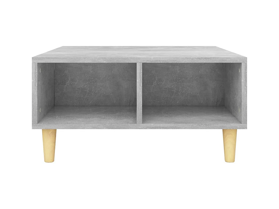 Betongrijze salontafel 60x60x30 cm bewerkt hout