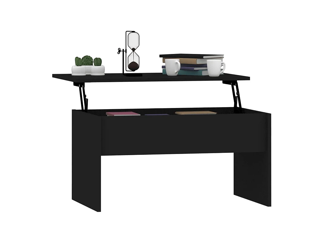 Table basse noir 80x50,5x41,5 cm bois d'ingénierie