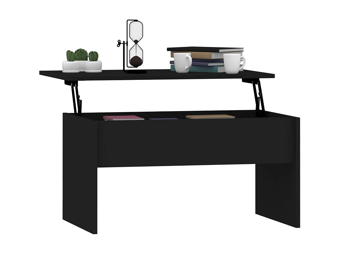 Tavolino da caffè nero 80x50,5x41,5 cm in legno ingegnerizzato