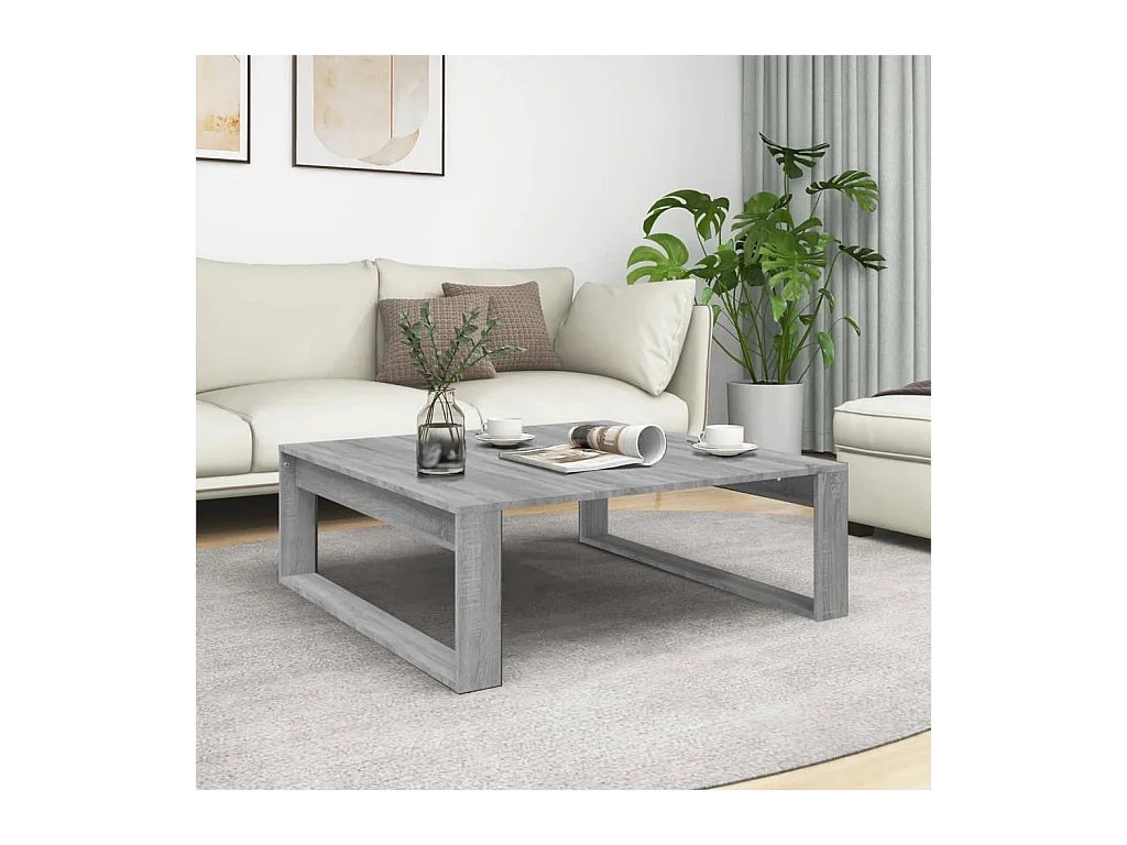 Table basse Sonoma gris 100x100x35 cm Bois d'ingénierie