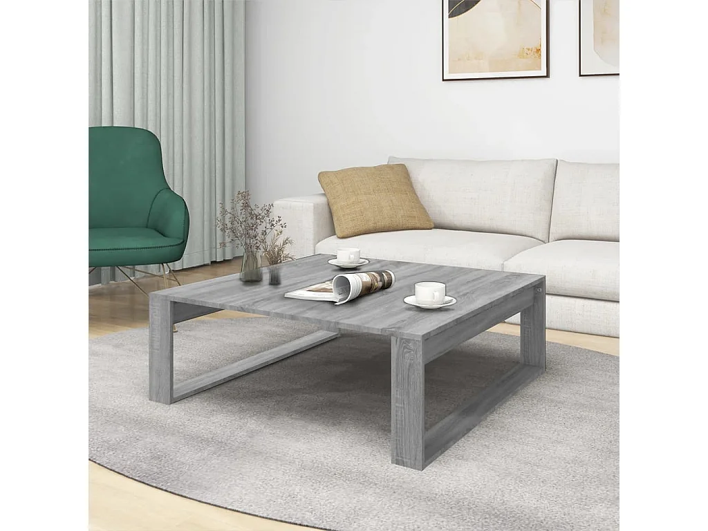Table basse Sonoma gris 100x100x35 cm Bois d'ingénierie