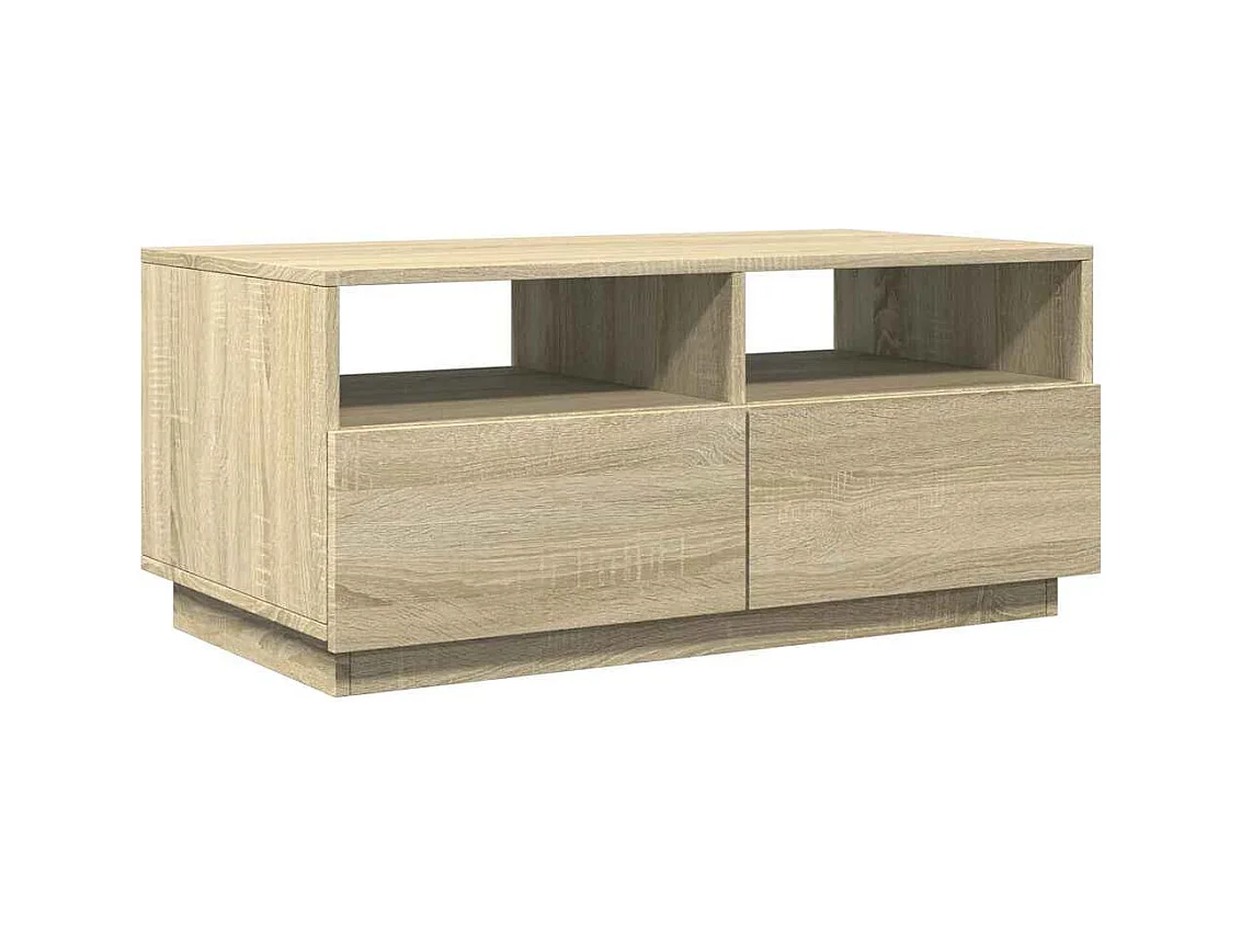 Mesa de centro con luces LED roble Sonoma 90x49x40 cm