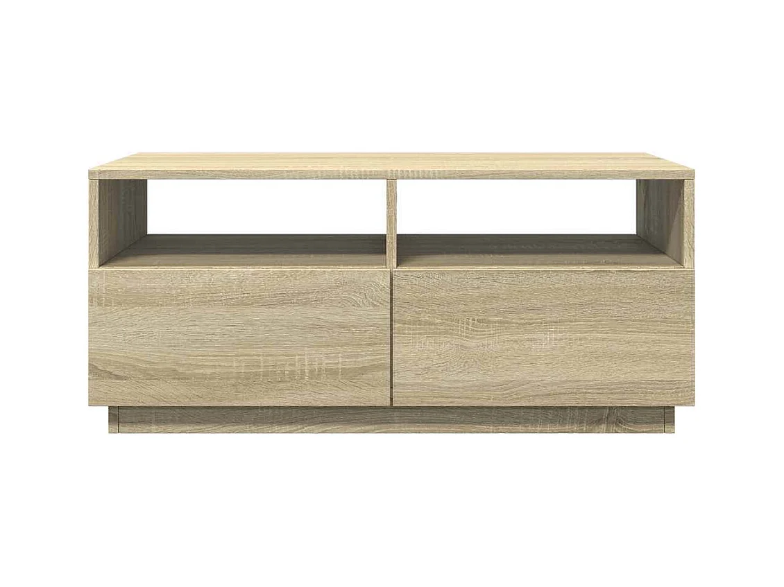 Mesa de centro con luces LED roble Sonoma 90x49x40 cm