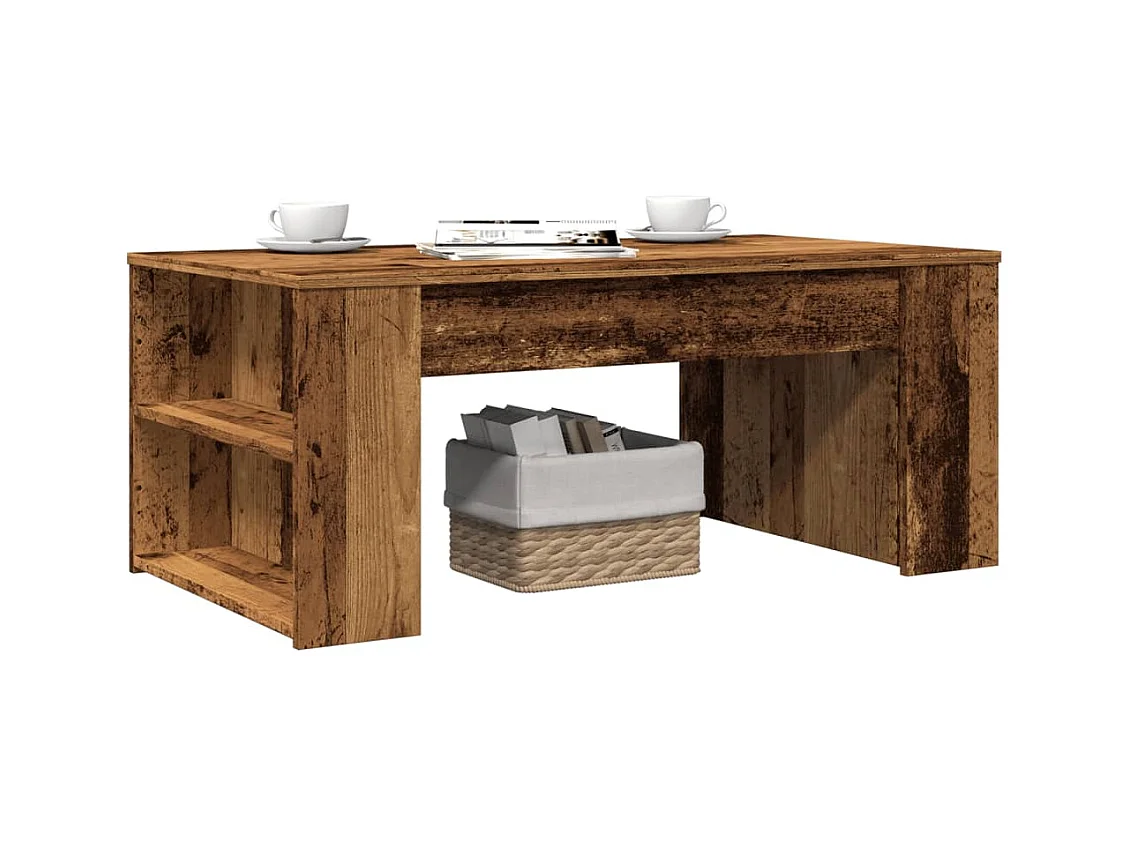 Table basse vieux bois 102x55x42 cm bois d'ingénierie