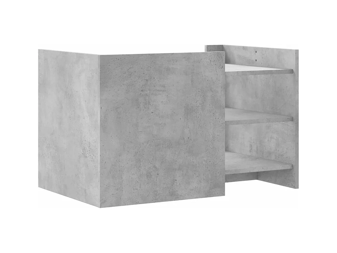 Table basse gris béton 80x50x50 cm bois d'ingénierie