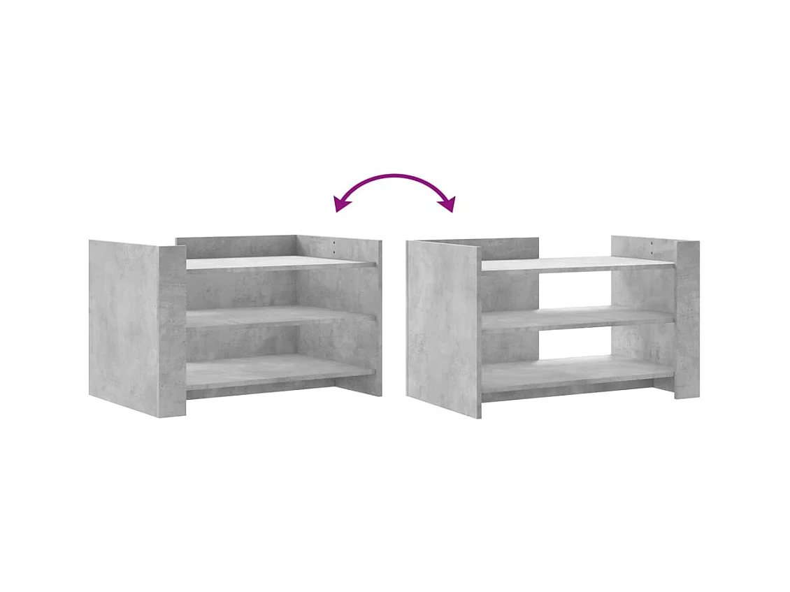 Table basse gris béton 80x50x50 cm bois d'ingénierie