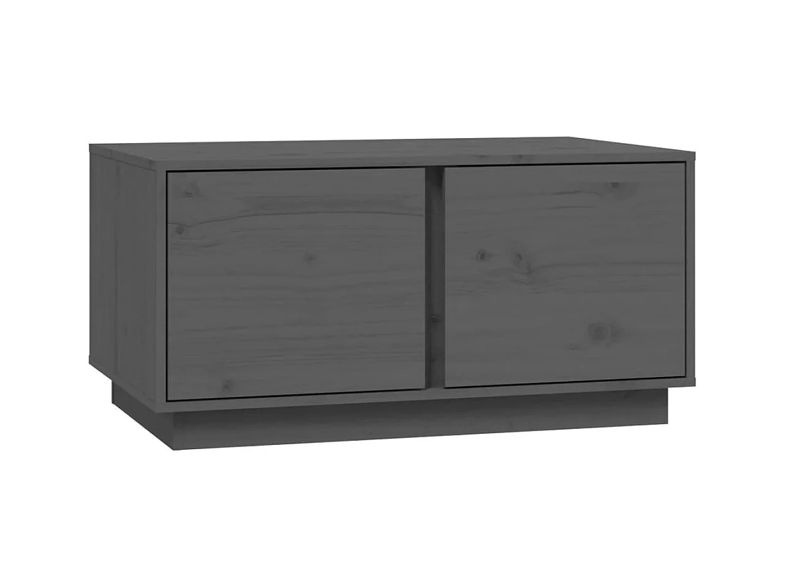 Tavolino Grigio 80x50x40 cm Legno massello di pino