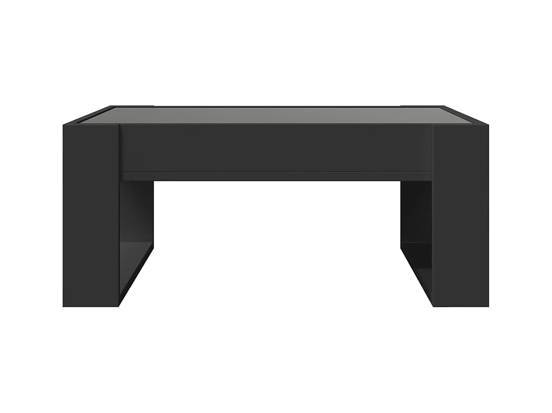 Tavolino con LED infinity nero 70x53x30 cm