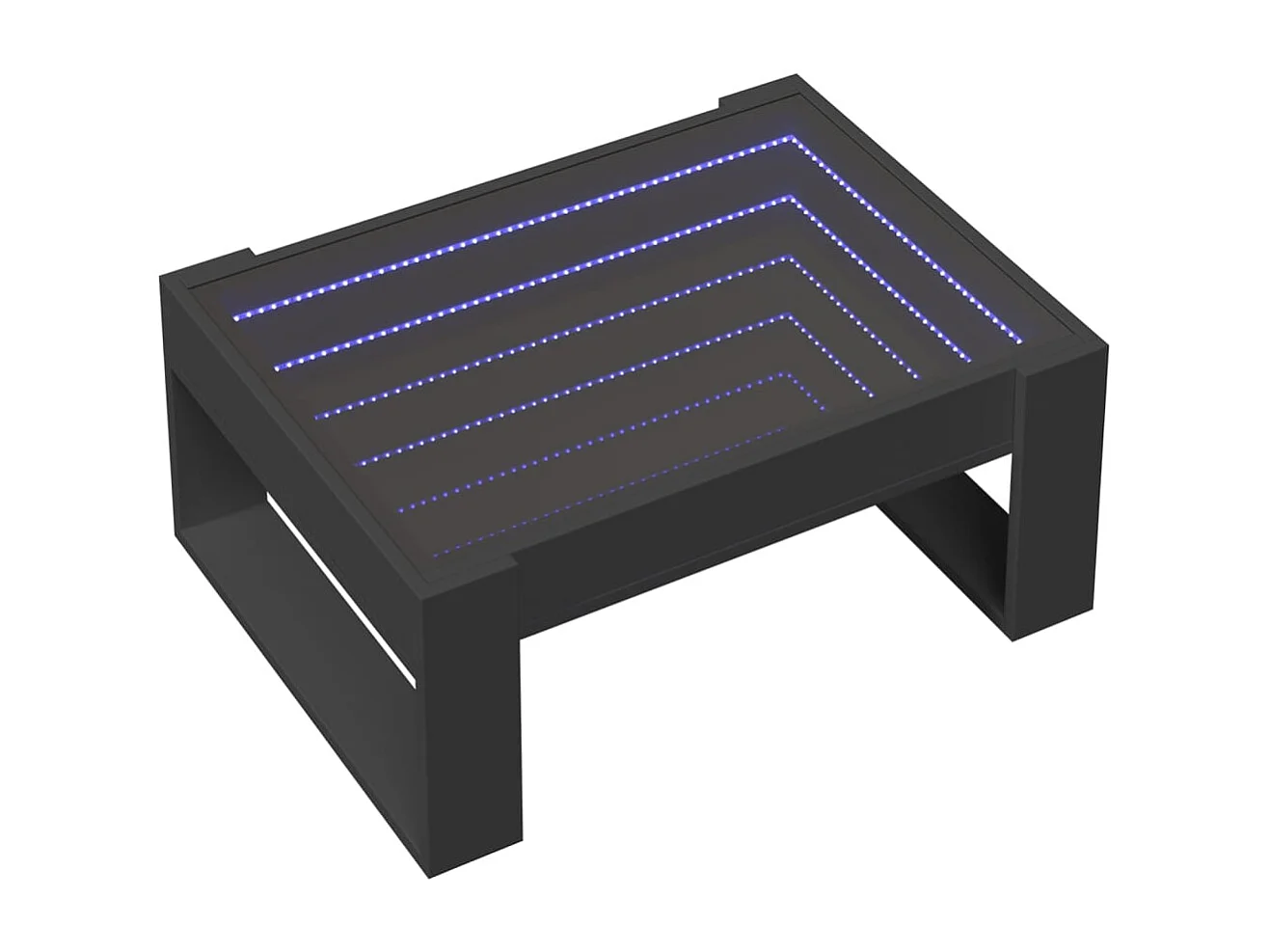 Couchtisch mit Infinity LED schwarz 70x53x30 cm