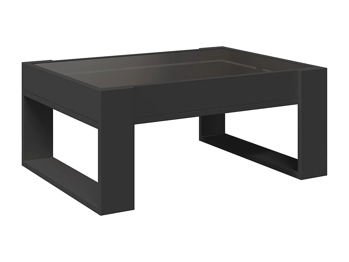 Couchtisch mit Infinity LED schwarz 70x53x30 cm